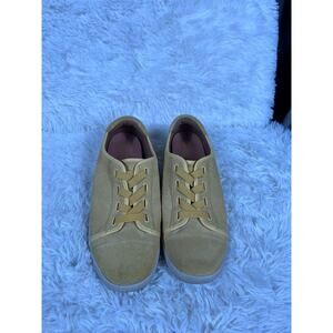 Vionic Shoes Mens Size 10 Wide Yellow Tan Suede Casual Comfort Lace Up Walking